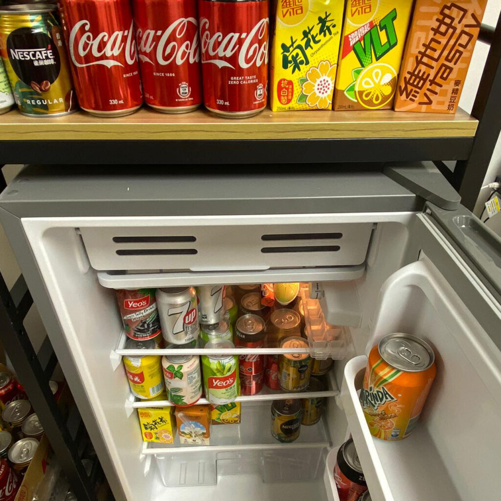 refrigerator with drinks