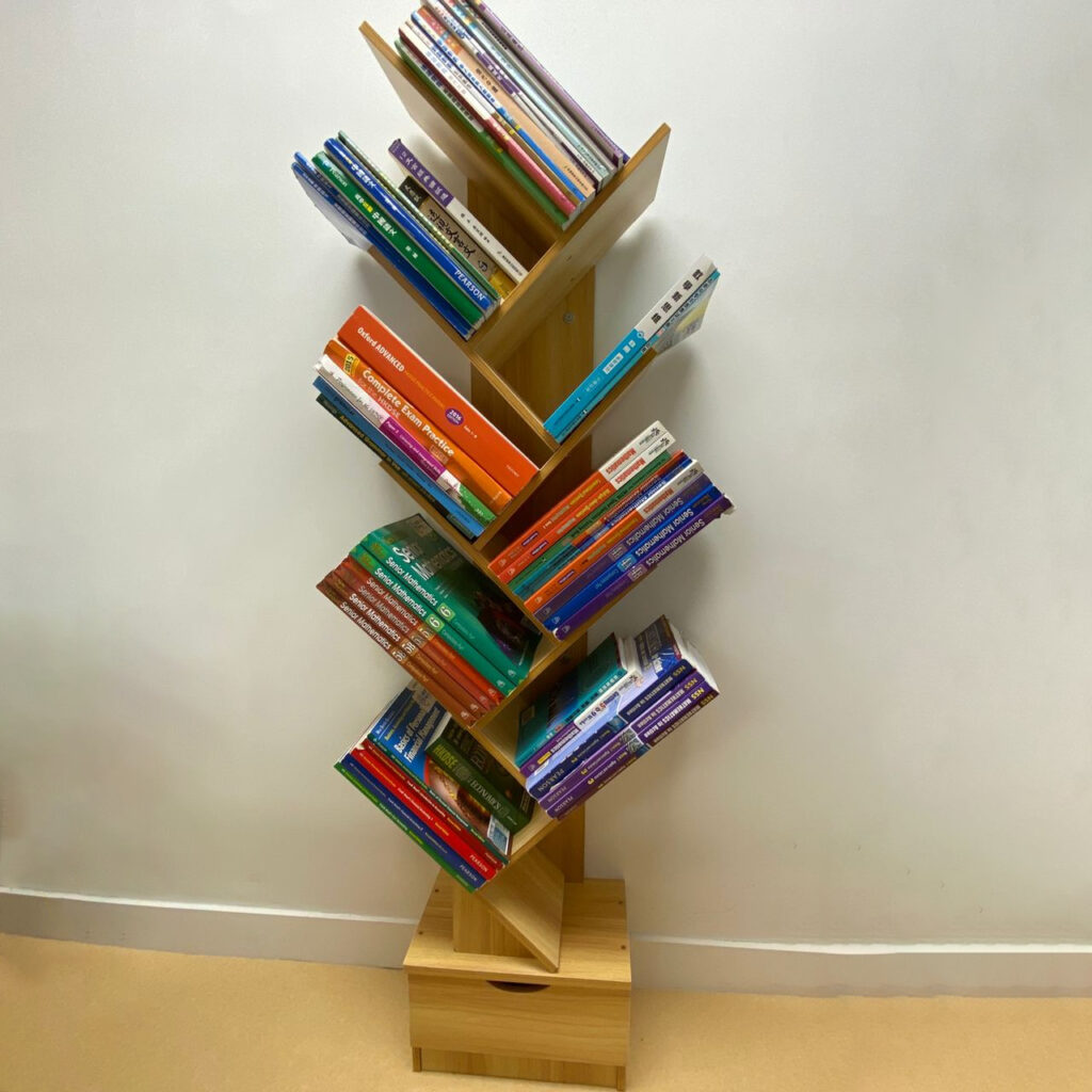 book shelf with books